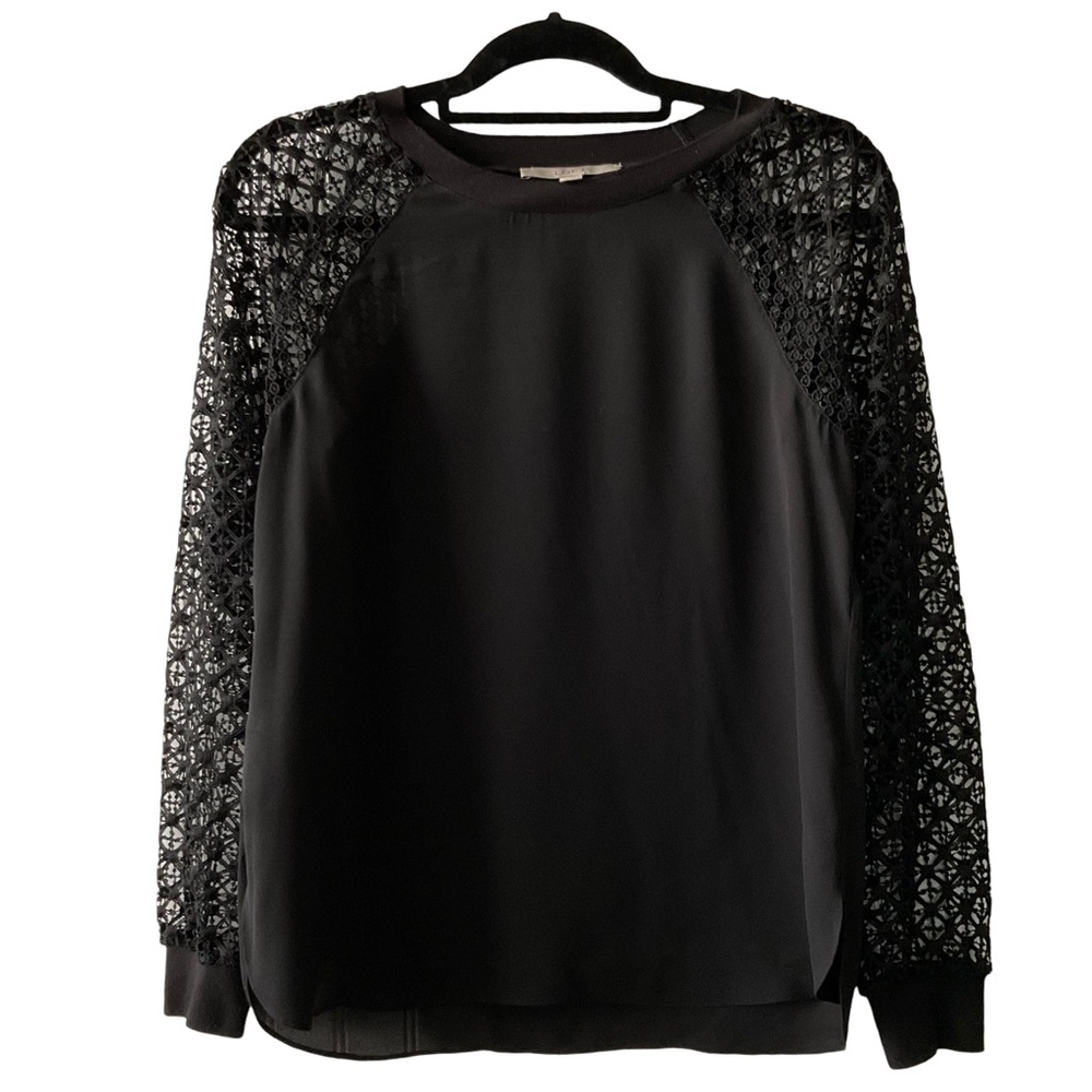 ANN TAYLOR Loft Embroidered Long Sleeve Top
